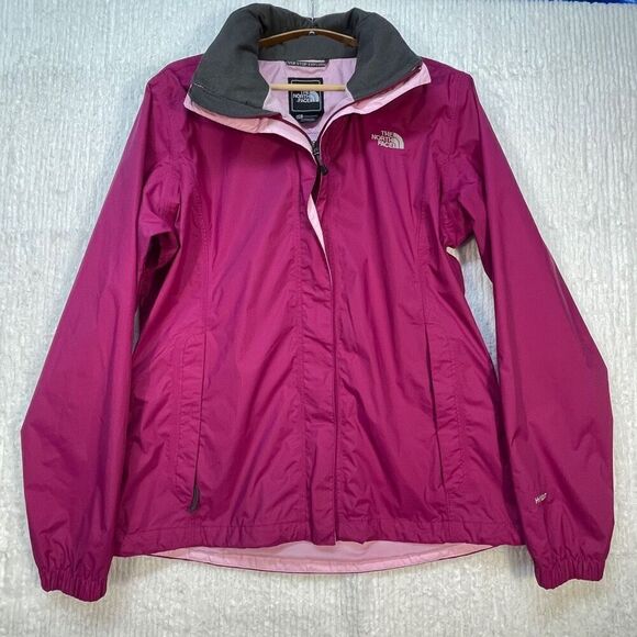 The North Face Pink Vented Zip Hyvent Windbreaker Hooded Jacket Size Large - Picture 1 of 13